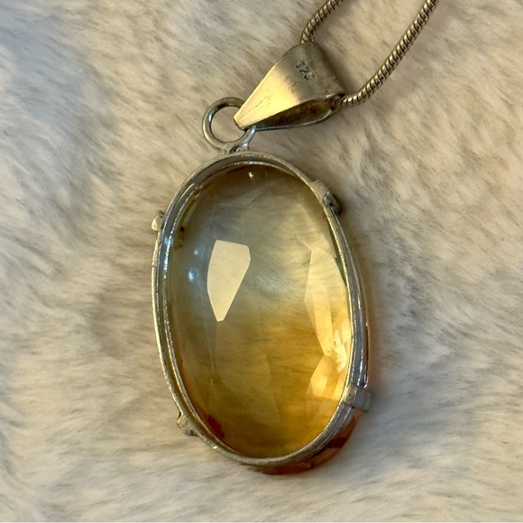Large Peach Tourmaline Pendant Necklace - Picture 3 of 10